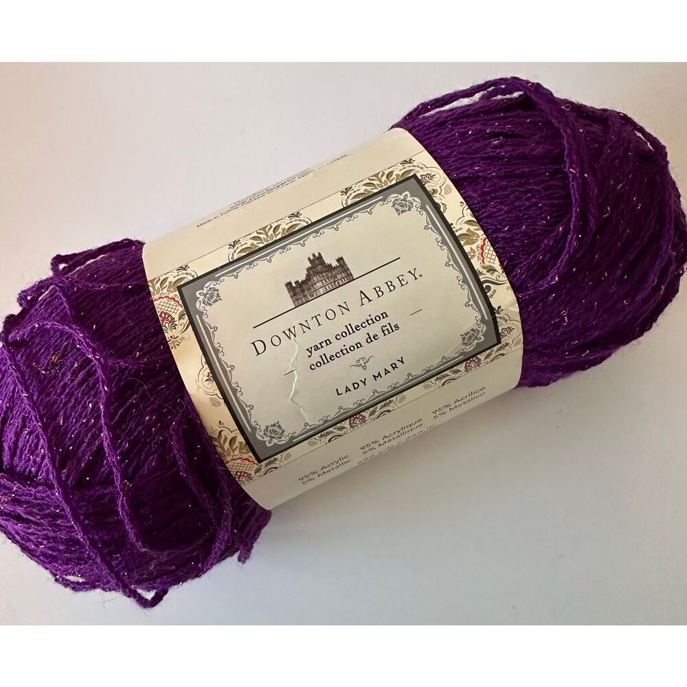 Downton Abbey Lady Mary Metallic Yarn Dark Purple Dahlia Shimmer Copper RARE!!